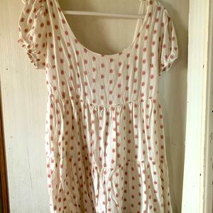 White Dress With Pink PokaDots